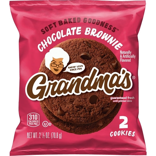 Grandma's Individually Wrapped Cookie Brownie, 60 x 2.5 oz Case - Bakery & Desserts