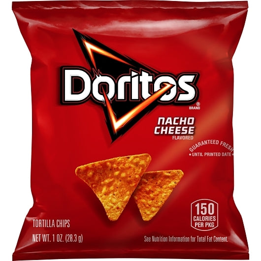 Doritos Nacho Cheese Tortilla Chips, 104 x 1 oz Case - Snacks
