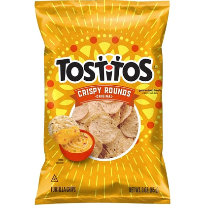 Tostitos Crispy Rounds Tortilla Chips, 28 x 3 oz Case - Snacks