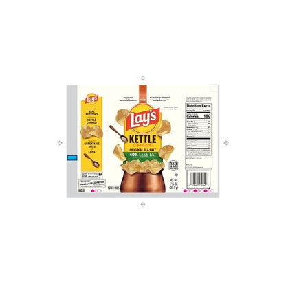 Lay's Kettle Cooked 40% Less Fat Original Potato Chips, 64 x 1.375 oz Case - DOT product image 8