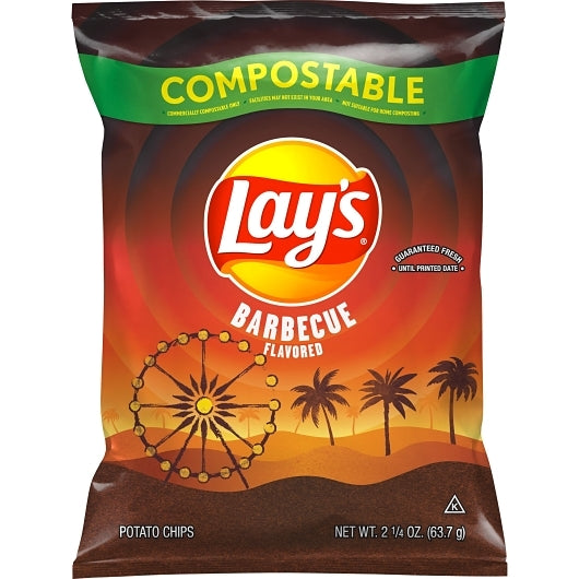 Lay's Bbq Potato Chips, 24 x 2.25 oz Case - Snacks