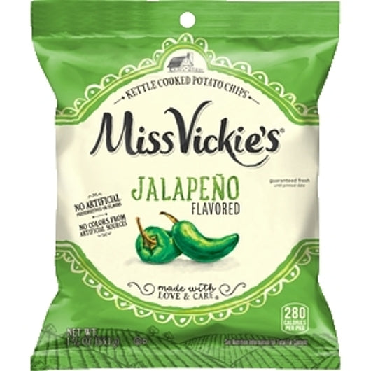 Miss Vickie's Jalapeno Kettle Cooked Potato Chips, 24 x 1.875 oz Case - DOT product image 3