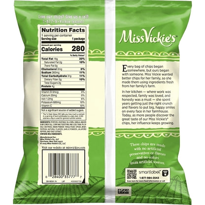 Miss Vickie's Jalapeno Kettle Cooked Potato Chips, 24 x 1.875 oz Case - DOT product image 5