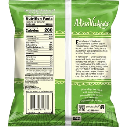 Miss Vickie's Jalapeno Kettle Cooked Potato Chips, 24 x 1.875 oz Case - DOT product image 6