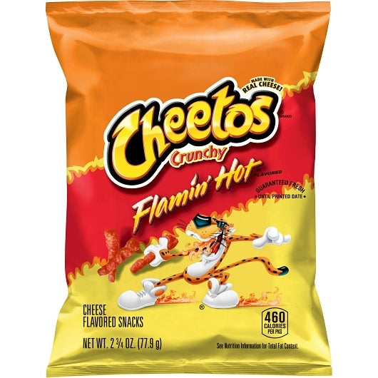 Cheetos Crunchy Flamin Hot Cheese Flavored Snack, 32 x 2.75 oz Case - Snacks