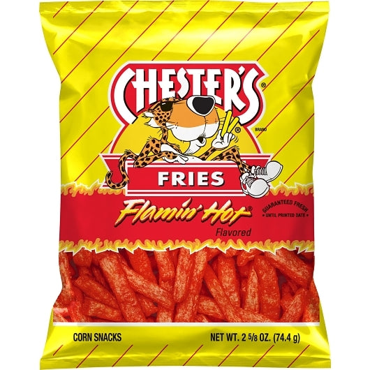 Chester's Fries Flamin Hot Cheese Flavored Snack, 28 x 2.625 oz Case - Snacks