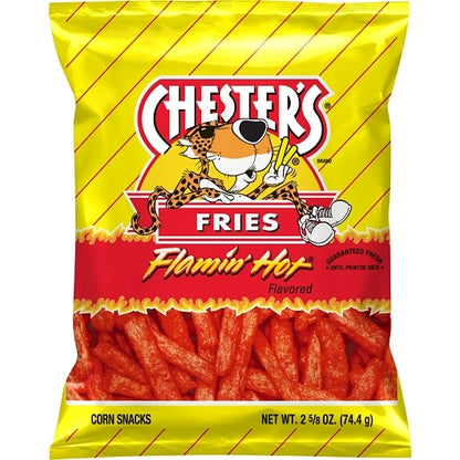 Chester's Fries Flamin Hot Cheese Flavored Snack, 28 x 2.625 oz Case - Snacks