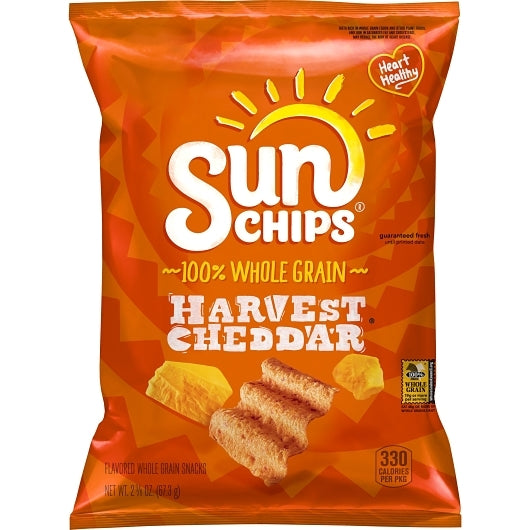 SunChips Harvest Cheddar Whole Grain Chips, 24 x 2.375 oz Case - DOT product image 2