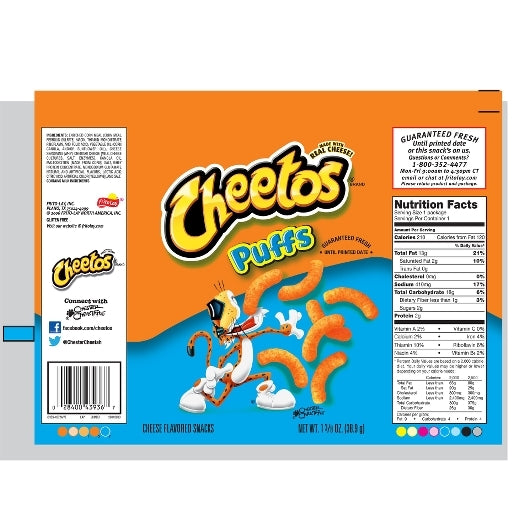 Cheetos Jumbo Puffs Cheese Flavored Snack, 64 x 1.375 oz Case - DOT product image 7