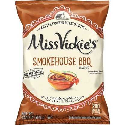 Miss Vickie's Smokehouse Bbq Kettle Cooked Potato Chips, 64 x 1.375 oz Case - Snacks