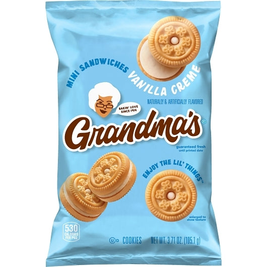 Grandma's Individually Wrapped Mini Vanilla Creme Cookies, 24 x 3.71 oz Case - Bakery & Desserts