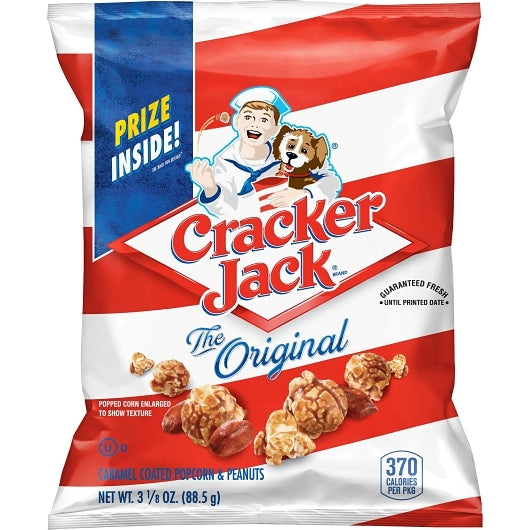 Cracker Jack Original Popcorn Snack, 28 x 3.125 oz Case - Popcorn, Pretzels & Snack Mix