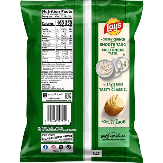 Lay's Sour Cream & Onion Potato Chips, 24 x 2.25 oz Case - Snacks - image 2