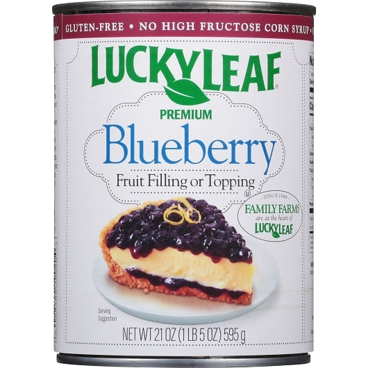 Lucky Leaf Premium Blueberry Pie Filling, 8 x 21 oz Case - Bakery & Desserts