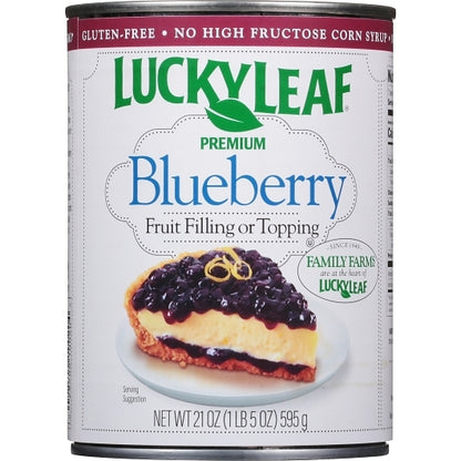 Lucky Leaf Premium Blueberry Pie Filling, 8 x 21 oz Case - Bakery & Desserts