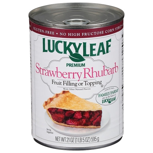 Lucky Leaf Premium Strawberry Rhubarb Fruit Filling, 8 x 21 oz Case - Bakery & Desserts