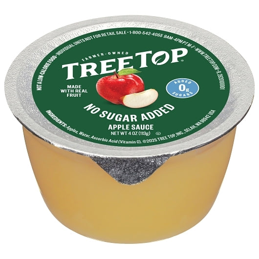 Tree Top No Sugar Added Applesauce, 72 x 4 oz Case - Dried Fruit & Fruit Snacks