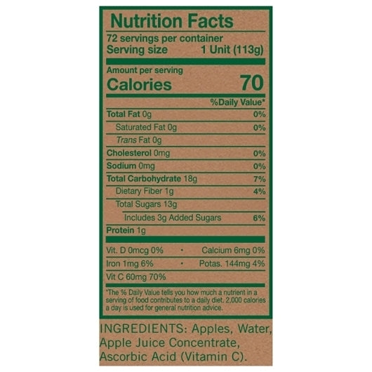 Tree Top Original Applesauce, 72 x 4 oz Case - Dried Fruit & Fruit Snacks