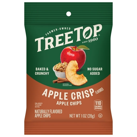 Tree Top Dried Apple Chips Apple Crisp, 24 x 1 oz Case - Dried Fruit & Fruit Snacks