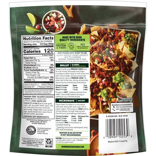 Morningstar Farms Veggie Meal Starters Chorizo Crumbles, 6 x 10 oz Case - DOT product image 8