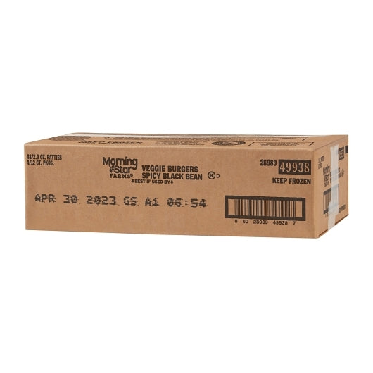 Morningstar Farms Spicy Black Bean Veggie Burger Patties, 48 x 2.9 oz Case - DOT product image 7