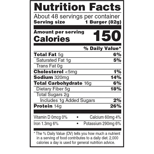 Morningstar Farms Spicy Black Bean Veggie Burger Patties, 48 x 2.9 oz Case - DOT product image 8