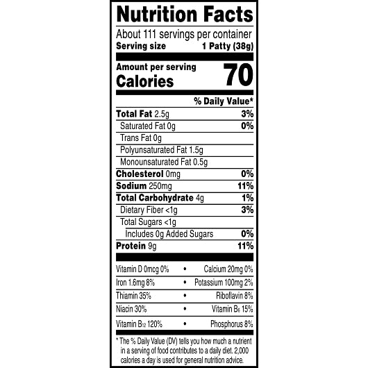 Kelloggs Morningstar Veggie Breakfast Sausage Patties, 112 x 1.34 oz Case - DOT product image 7