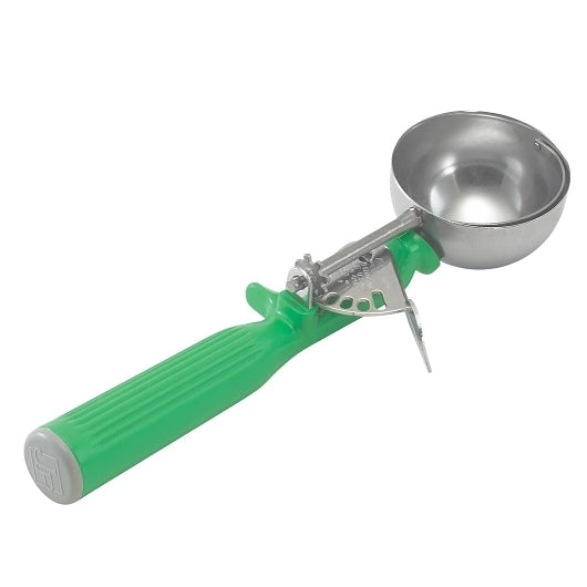 Vollrath Stainless Steel Size 12 Disher - Green Handle, 1 x 1 each Case - Kitchen Equipment