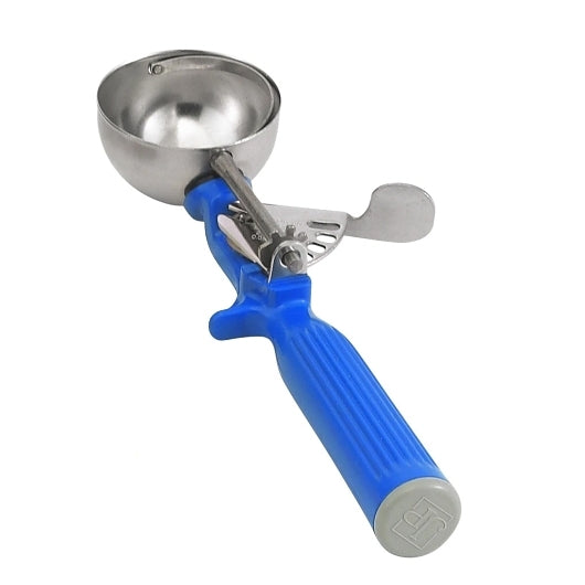 Vollrath Stainless Steel Size 16 Disher - Blue Handle, 1 x 1 each Case - Kitchen Equipment