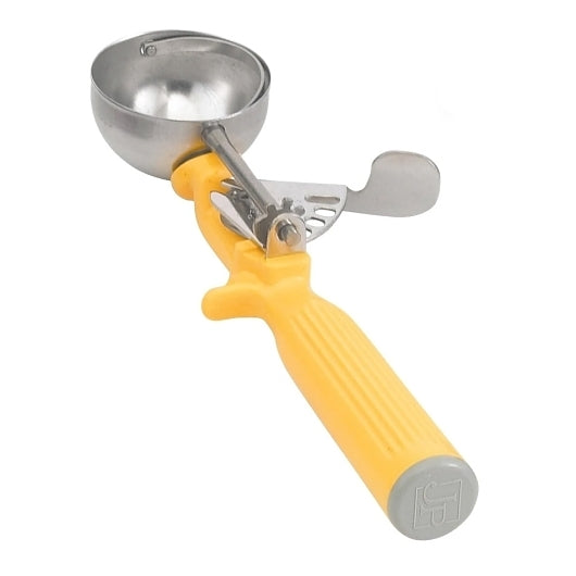 Vollrath Stainless Steel Size 20 Disher - Yellow Handle, 1 x 1 each Case - Kitchen Equipment