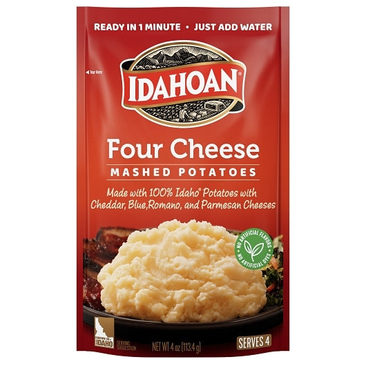 Idahoan Mashed Potatoes Four Cheese Mashed Potatoes, 12 x 4 oz Case - Fruit & Sides