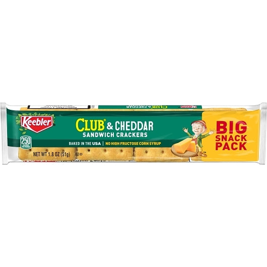 Keebler Club Kings Blend Cheddar Cracker, 12 x 12 x 1.8 oz Case - Crackers & Grahams