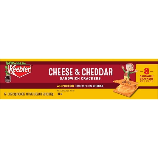 Kellogg's Keebler Cheese & Cheddar Sandwich Cracker, 12 x 12 x 1.8 oz Case - DOT product image 6