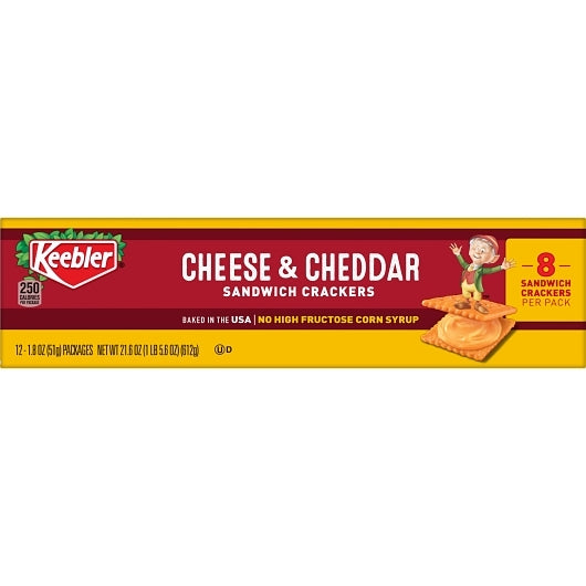 Kellogg's Keebler Cheese & Cheddar Sandwich Cracker, 12 x 12 x 1.8 oz Case - DOT product image 8