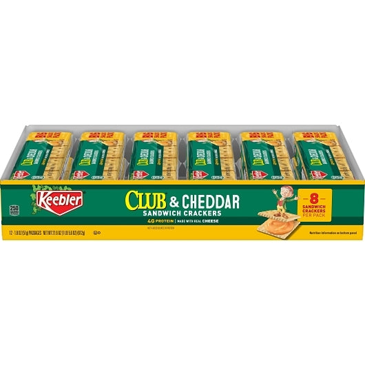 Keebler Club Kings Blend Cheddar Cracker, 12 x 12 x 1.8 oz Case - DOT product image 2
