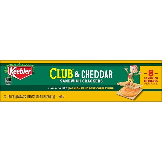Keebler Club Kings Blend Cheddar Cracker, 12 x 12 x 1.8 oz Case - DOT product image 6