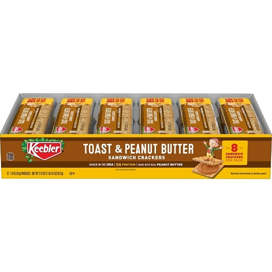 Kellogg's Keebler Kings Blend Toasted & Peanut Butter Cracker, 12 x 12 x 1.8 oz Case - DOT product image 2