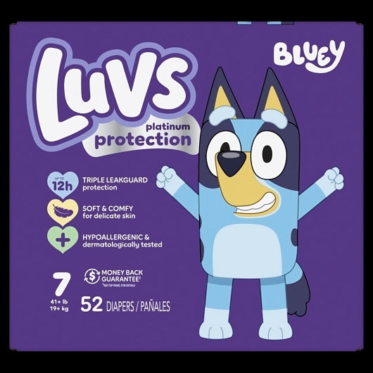 Luvs Platinum Protection Diapers Base Version 5X Box 7/Giant Plus, 1 x 52 ct Case - Health & Personal Care