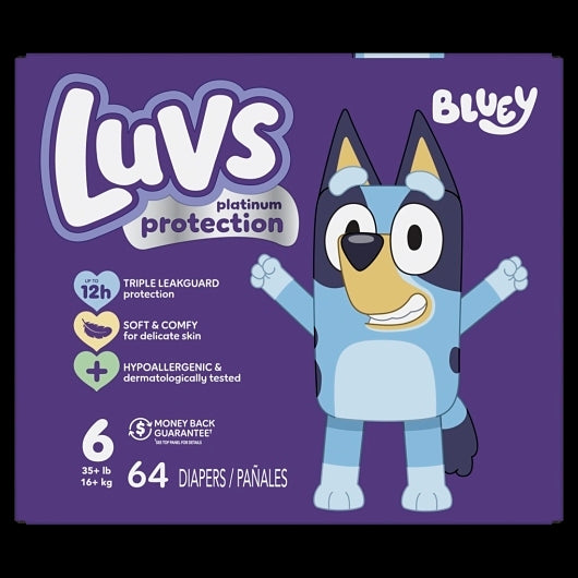 Luvs Platinum Protection Diapers Base Version 5X Box 6/Giant, 1 x 64 ct Case - Health & Personal Care