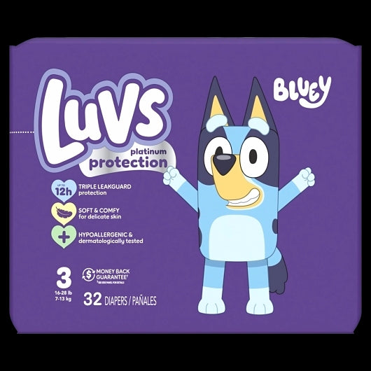 Luvs Platinum Size 3 Jumbo Diapers, 4 x 32 ct Case - Health & Personal Care