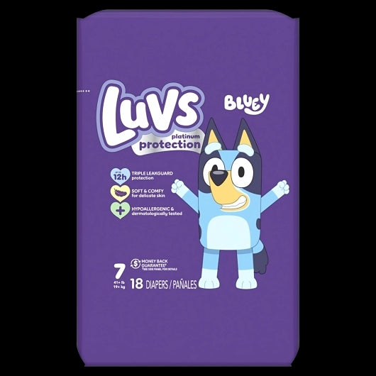 Luvs Platinum Protection Diapers Base Version 2X/Duo 7/Giant Plus, 4 x 18 ct Case - Health & Personal Care