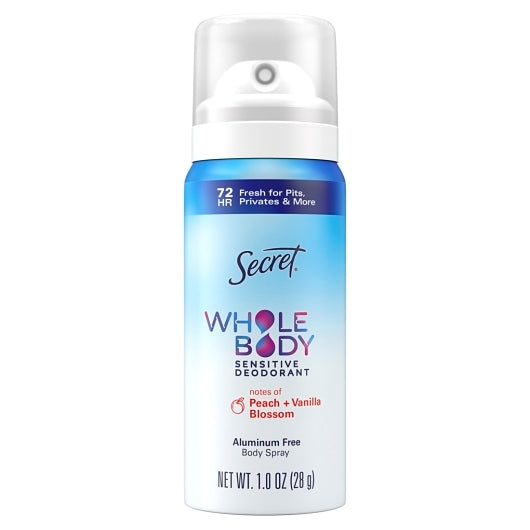 Secret Whole Body Peach & Vanilla Anti-Perspirant Deodorant Spray, 4 x 6 x 1 oz Case - Health & Personal Care