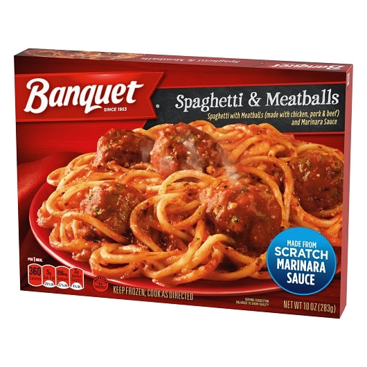 Banquet Classic Spaghetti And Meatballs, 12 x 10 oz Case - Alternate product angle or state