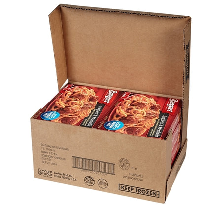 Banquet Classic Spaghetti And Meatballs, 12 x 10 oz Case - GS1 open-case image