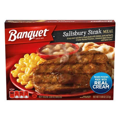 Banquet Salisbury Steak Meal, 12 x 11.88 oz Case - Prepared Foods