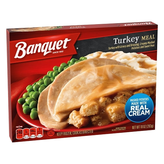 Banquet Turkey with Gravy Creamy Mashed Potatoes & Sweet Peas Meal, 12 x 10 oz Case - DOT product image 2