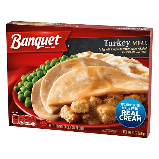 Banquet Turkey with Gravy Creamy Mashed Potatoes & Sweet Peas Meal, 12 x 10 oz Case - DOT product image 3