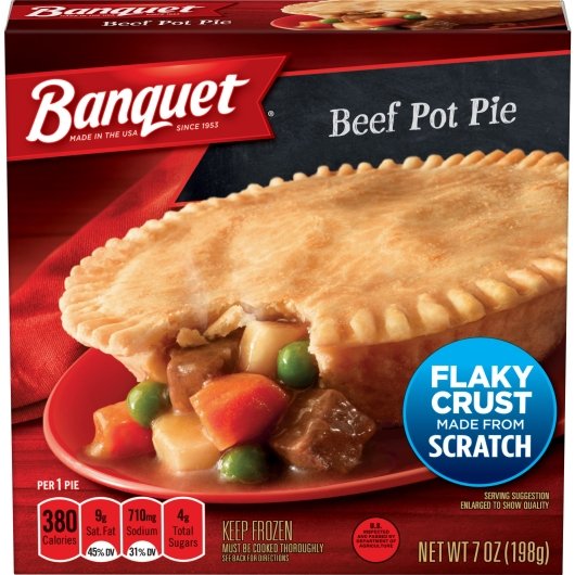Banquet Beef Pot Pie, 24 x 7 oz Case - Bakery & Desserts