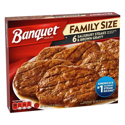 Banquet Salisbury Steaks And Brown Gravy, 6 x 27 oz Case - DOT product image 3