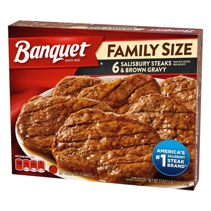 Banquet Salisbury Steaks And Brown Gravy, 6 x 27 oz Case - DOT product image 4